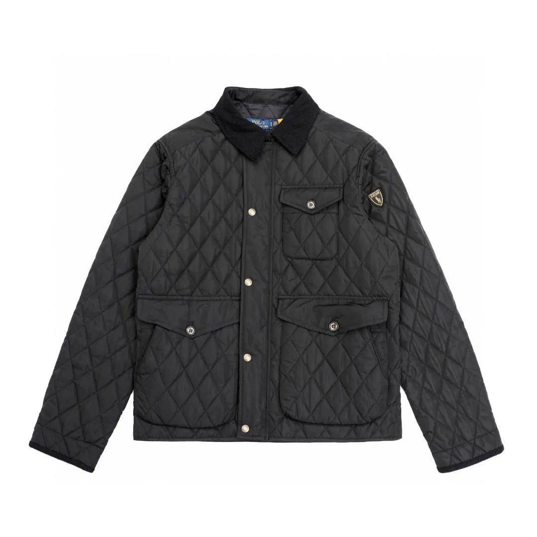 P360 Style No.: G334 Ralph Lauren New Logo Diamond Plaid Old Money Style Jacket Casual Couple Small Cotton Clothes 1️⃣Selected high-quality high-elastic cotton, the inner and outer integrated quilting process is moderately thin and thick, and the encrypted high-quality quilting threads make the fabrics integrated! 2️⃣The workmanship details are perfectly controlled, the sleeves and shoulders are exquisitely embroidered with patches and small labels, the corduroy color-blocked lapels, and the multi-pocket design show off the details and highlight your personality! The version is simple but not simple! 3️⃣It is very youthful and energetic, and can be easily worn by both men and women. It is very in line with the fashion aesthetic concepts of today's young people! 4️⃣A full set of customized accessories, complete with three standards, same style for men and women, a must-have for couples! Color: black Size: S, M, L, XL
